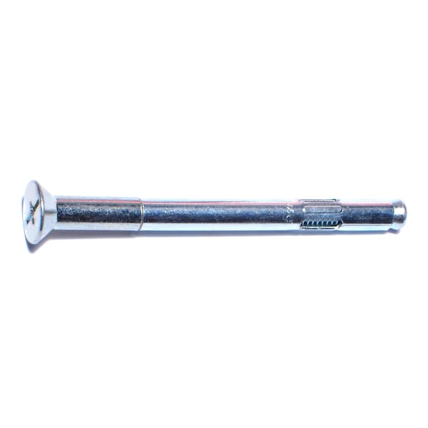 Sleeve Anchor, 1/4" Dia., 3" L, Steel Zinc Plated, 100 PK